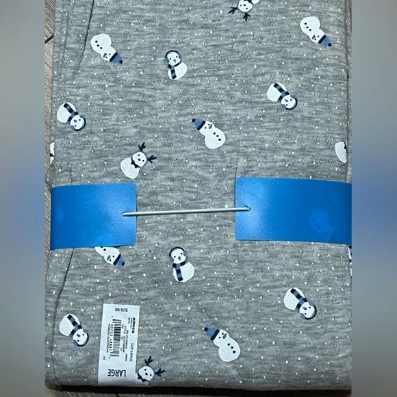 Croft & Barrow Snowman Print Gray Pajama Set NWT Women’s Large - Picture 3 of 4